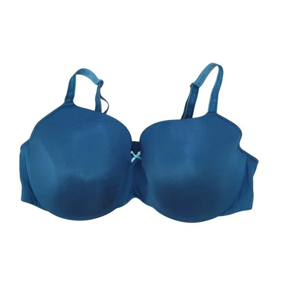 Cacique Size 46DD So Light Lightly Lined T-Shirt Bra Poseidon Teal Blue Wired - Picture 3 of 15